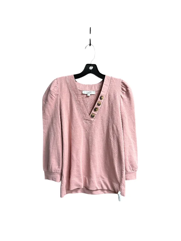 Top 3/4 Sleeve By Loft In Pink, Size: Xxs