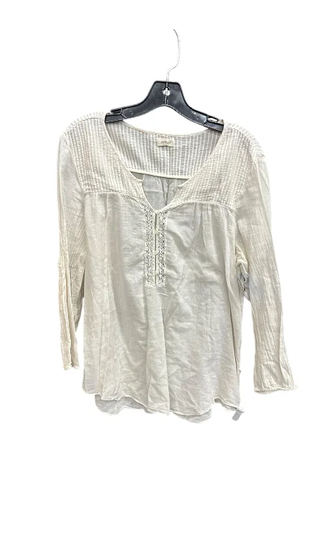 Top Long Sleeve By Aerie In Cream, Size: L