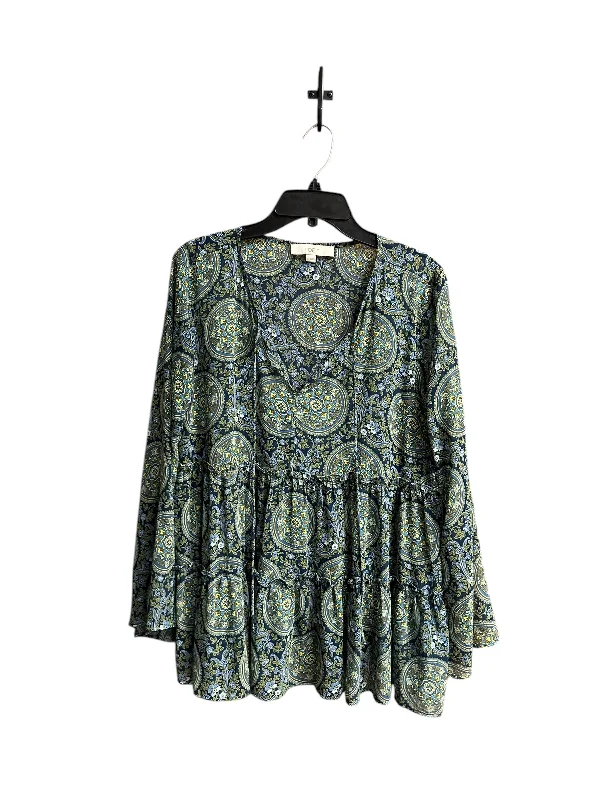 Top Long Sleeve By Loft In Floral Print, Size: L