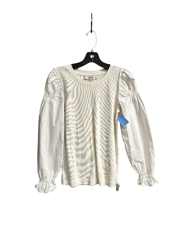 Top Long Sleeve By Loft In White, Size: Xsp