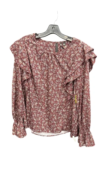 Top Long Sleeve By Versona In Floral Print, Size: L