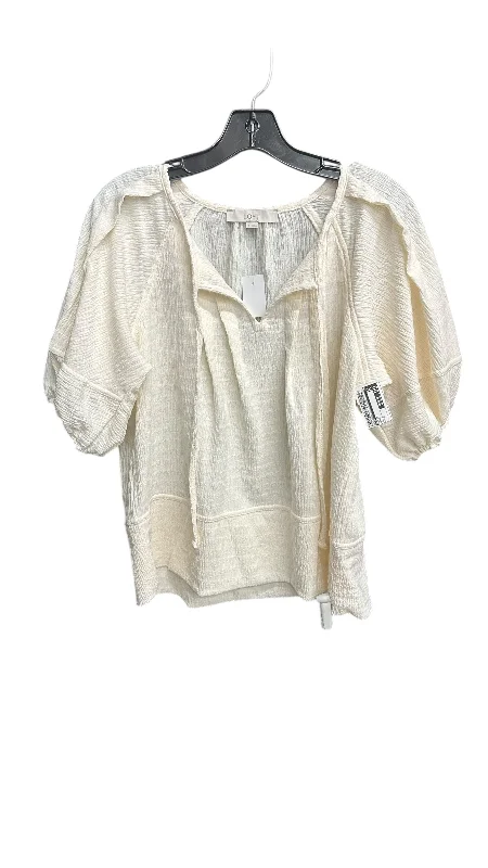 Top Short Sleeve By Loft In Cream, Size: S