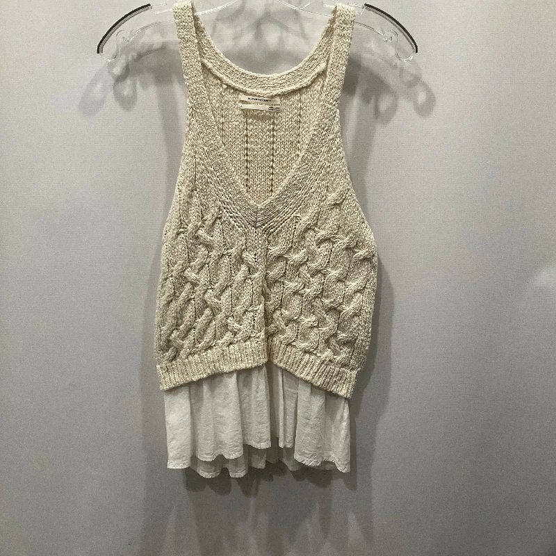 Top Sleeveless By Anthropologie In Cream, Size: L