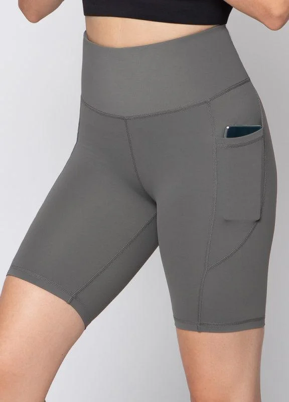 Viridian Green Bike Shorts with Phone Pockets