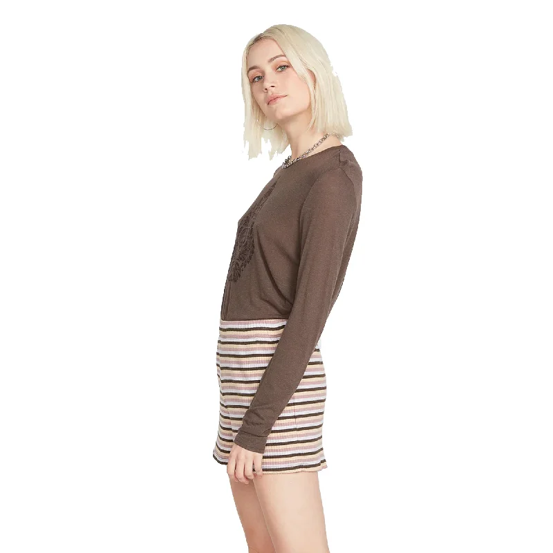 Hot Deal Volcom Stone Checked Women's Walkhorts - Expresso