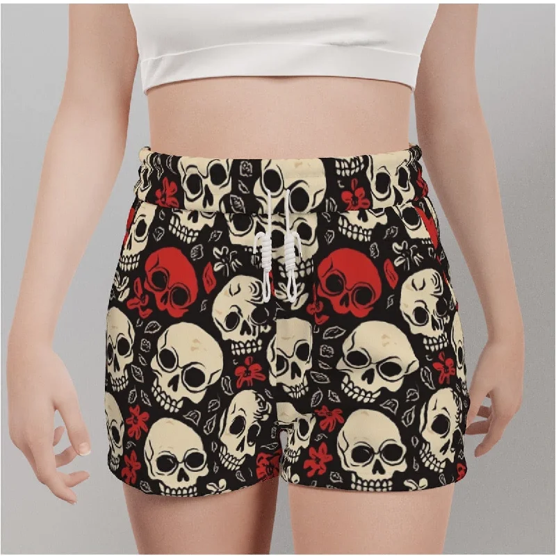 Stock Up and Save Women's Red And White Casual Shorts